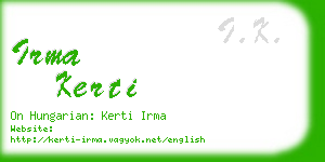irma kerti business card